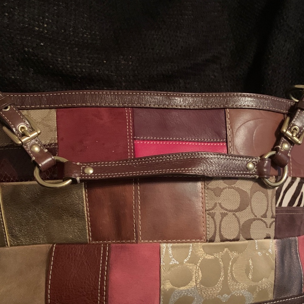 Coach Patchwork Leather Shoulder Bag - Picture 3 of 12